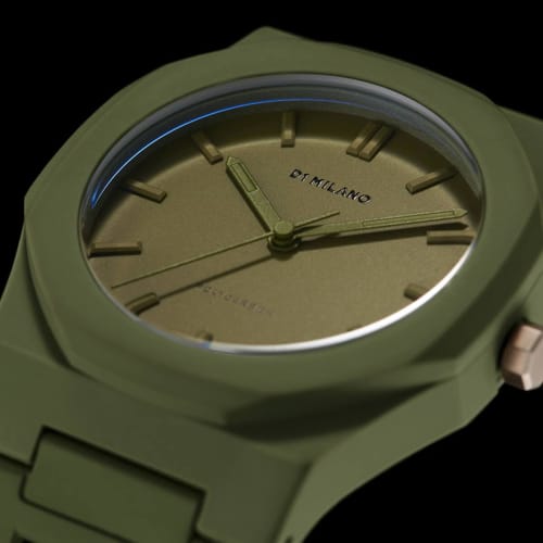 Authorized D1MILANO Men's PCBJ22 Military Green Polycarbonate Watch