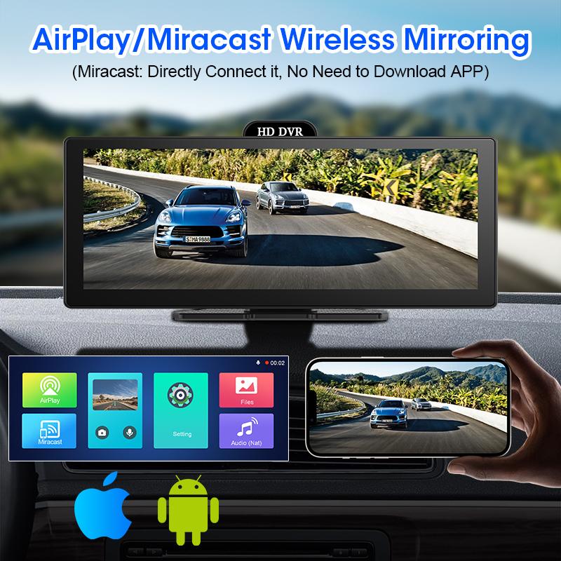 2025 New 4K Dash Cam Wireless Carplay Android Auto Support Rearview Camera 5GHz Wi-Fi Car DVR Black Box Automotive Accessories