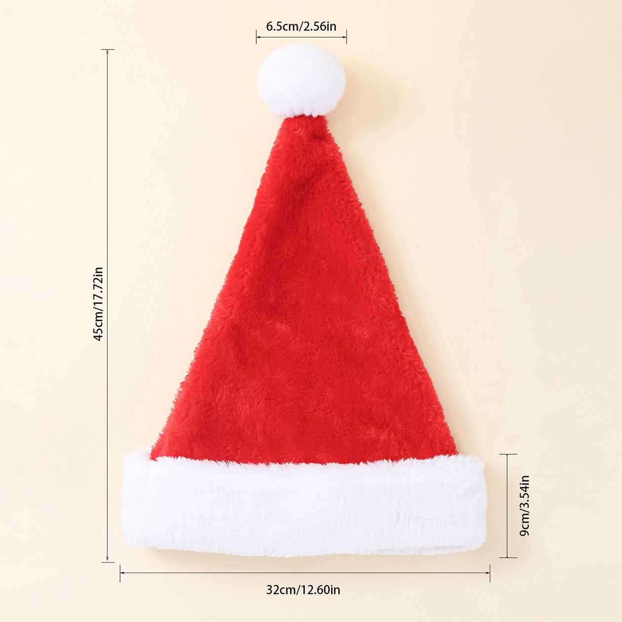 

Unisex Thick Plush Santa Hat – Long Christmas Hat & Gift Decoration One Size червоний
