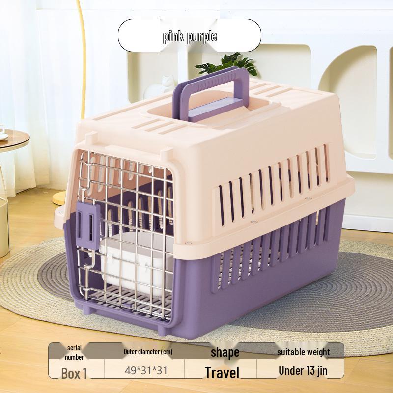Portable Pet Carrier Cage for International Air Travel - Suitable for Cats and Small to Large Dogs
