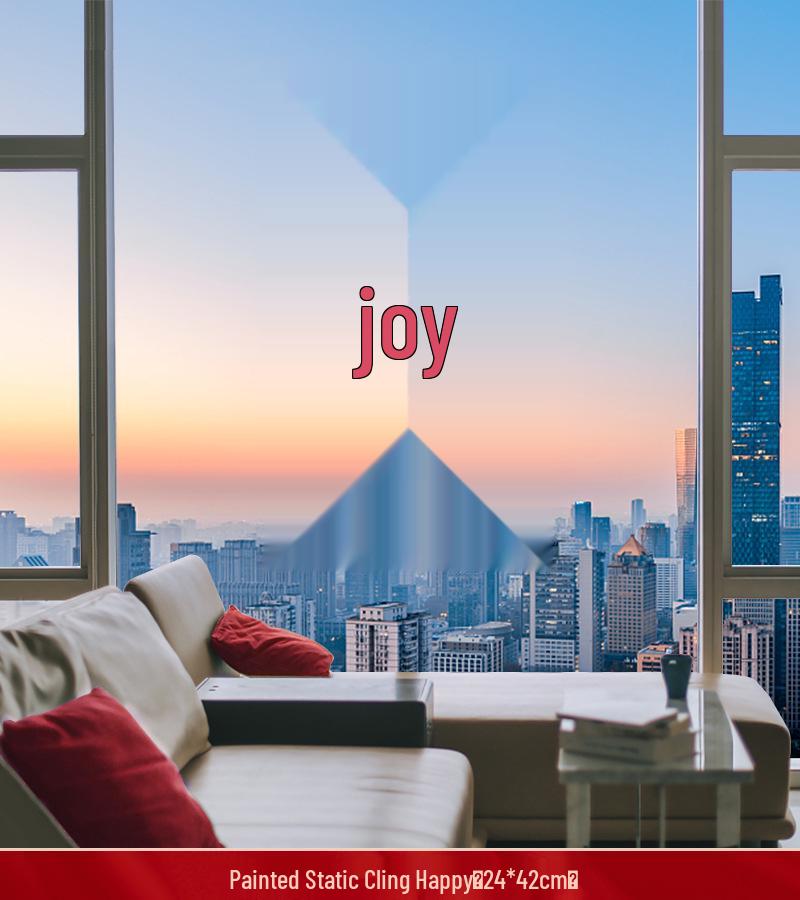 Xi Character Flocked Wedding Window Clings for Living Room Decoration