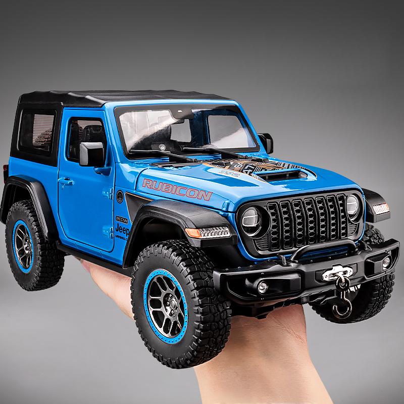 1:18 Jeep Wrangler Rubicon Off Road SUV Alloy Diecast Model Car High Simulation Home Trendy Ornaments Collection Hobby Gifts Toy ALS1