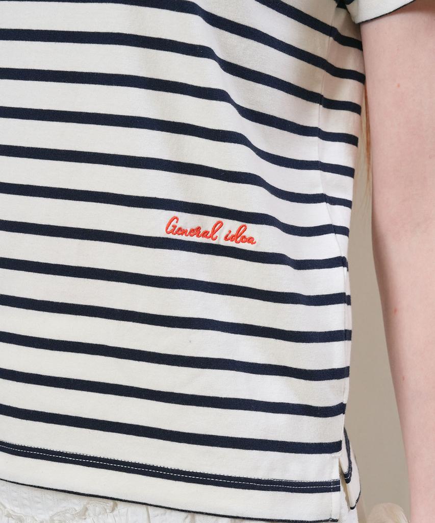 GENERALIDEA Color Block Stripe Short Sleeve T-Shirt [White] / Gf2Lts522