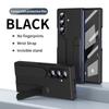 Wristband Skin-touch Case For Samsung Z Fold 8 7 6 5 4 3 Invisible Bracket with Tempered Glass Screen Protector Shockproof Cover