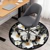 1PC Butterfly Flowers Office Round Area Rug, Under Office Chairs Bedroom Living Room Home Decor, Carpet for Office -1110140