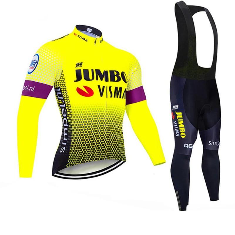 Unisex Long Sleeve Fleece-Lined Cycling Jersey Mountain Road Bikes Wear