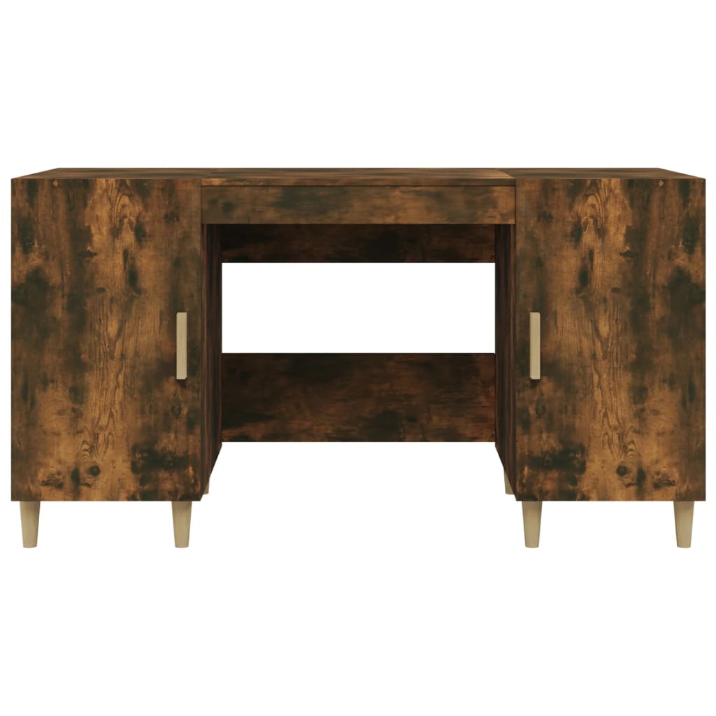 Vidaxl Desk, Smoked Oak, 140X50X75 Cm, Wood-Based Material