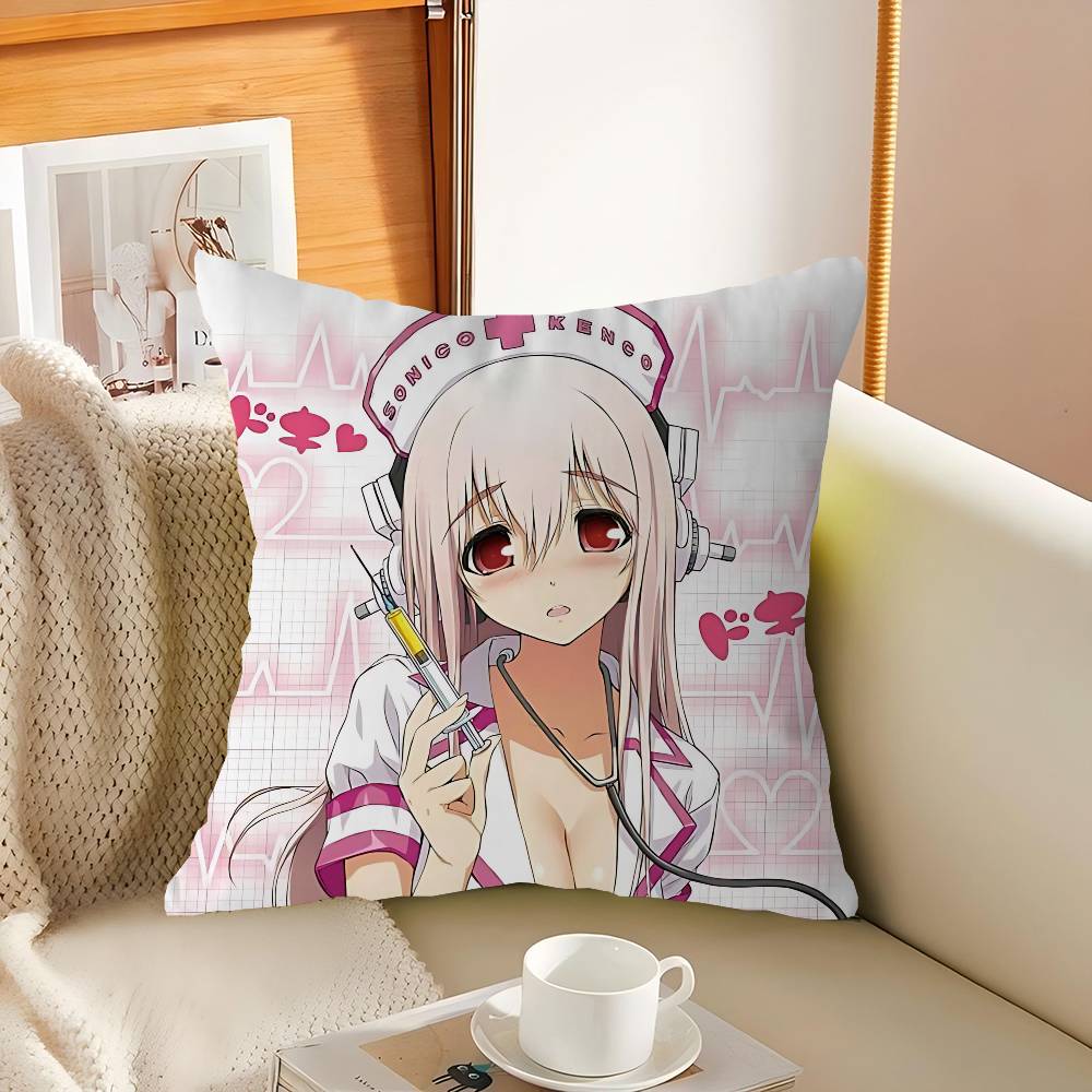 S-Super S-Sonico Pillow Gifts Home Office Furnishings Bedroom Sofa Car Cushion Cover Case 45x45cm