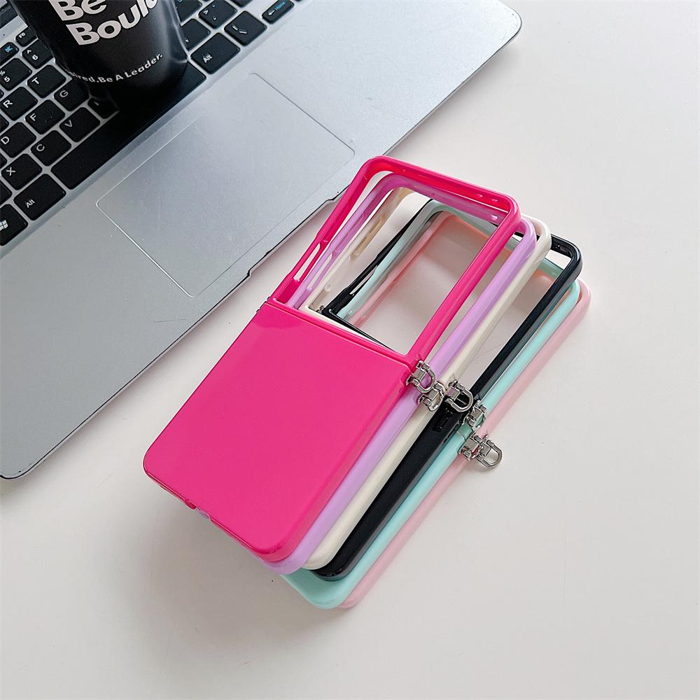 Candy Solid Color Glossy Case for Samsung Galaxy Z Flip 7 6  4 3 Zflip Flip7 Ultra Slim Soft TPU Shockproof Back Cover