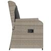 Garden Chair with Cushions 2 Pcs. Adjustable Light Gray Poly Rattan