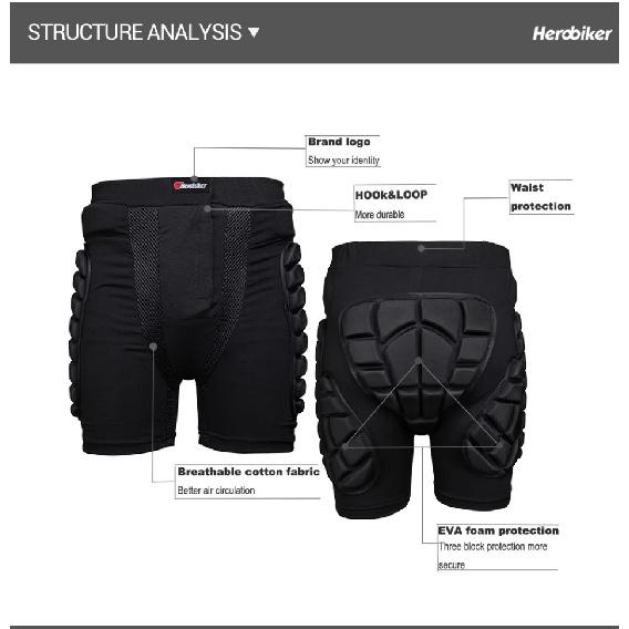 Motorcycle Riding Pants Anti-fall Motorbike Shorts Shock-absorbing Outdoor Sport Protective Gears Thigh Hip Protection Pants