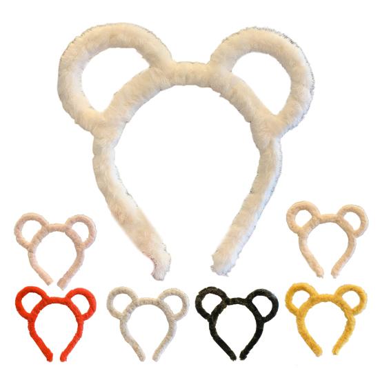 Femei, iarnă, groasă, bentiță de pluș, urechi rotunde de urs, machiaj, cerc de păr elastic, culoarea bomboanelor, accesorii pentru păr