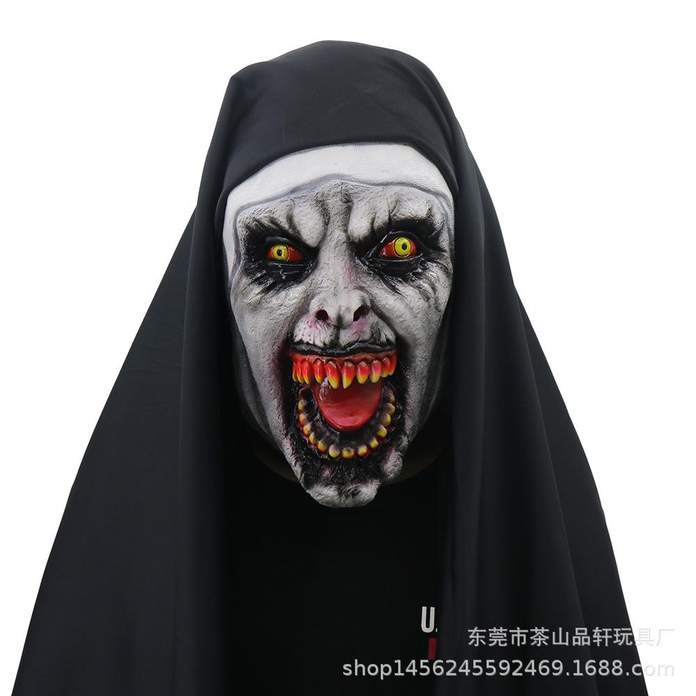 

Horror The Nun Mask Cosplay Valak Scary Latex Masks With Headscarf Full Face