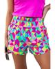 Geometric High Waisted Athletic Shorts
