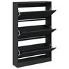 VidaXL Armoire à chaussures noir 80x21x125,5 cm bois d'ingénierie 839925