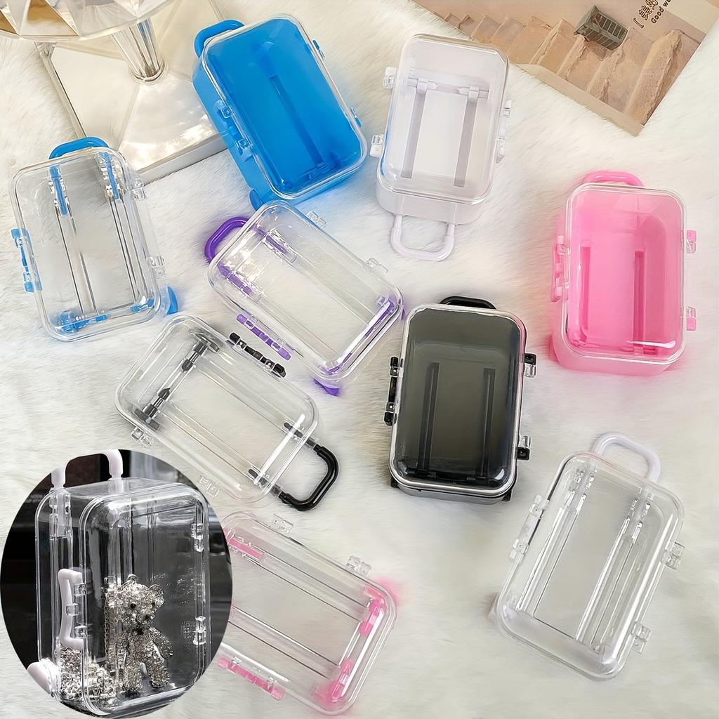 1 pièce Mini boîte de rangement valise, boîte organisatrice de bureau pour bijoux simple et mobile, boîte à bonbons