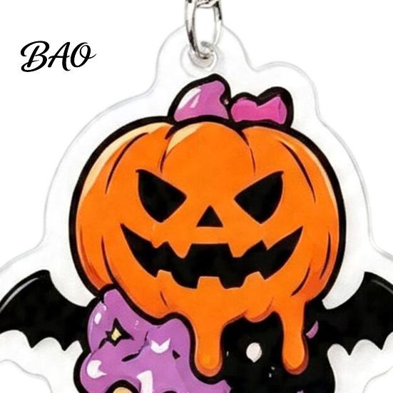 Gift for Halloween Lovers 1 Pair 2D Acrylic Earrings Women, Spooky Pumpkin Skull Trendy Cartoon Jewelry Black Cat Dangle Drop Earrings, Holiday Gifts