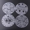 Baking Sugar Powder Sieve 4pcs Set of Spray Patterns Printed Pattern Baking Tools Cake Decorative Ba