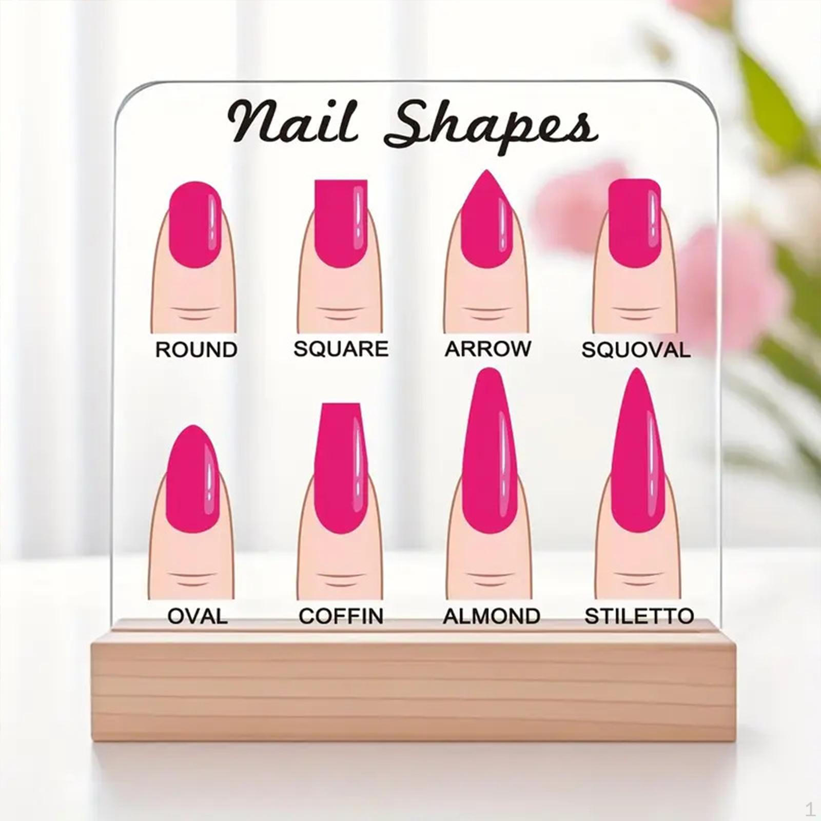 

2x Acrylic Nail Art Display Stand Wooden Base Multifunctional Sturdy Accessory Lightweight for Salon