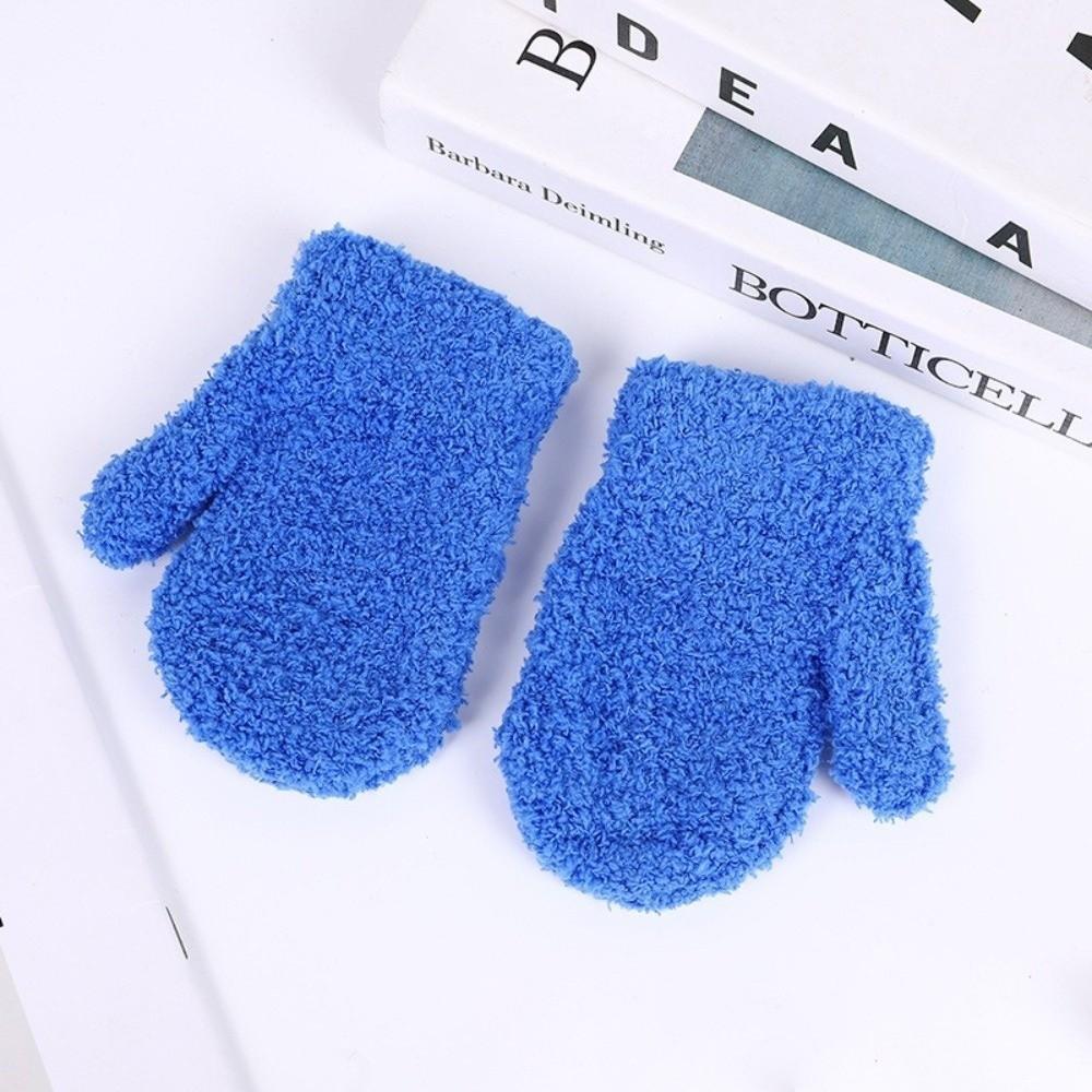 Solid Color Kids Warm Gloves Warm Full Finger Gloves New Short Gloves Kids