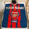 Custom Name Arsenal Flannel Blanket, High Quality Comfortable for All Seasons, Home Decor, Warmth and Comfort