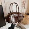 Simple Retro Square Bags Fashiable Bow-decorated Shoulder Bags Versatile Popular Commuter Bags New Style Exquisite Bost Bags