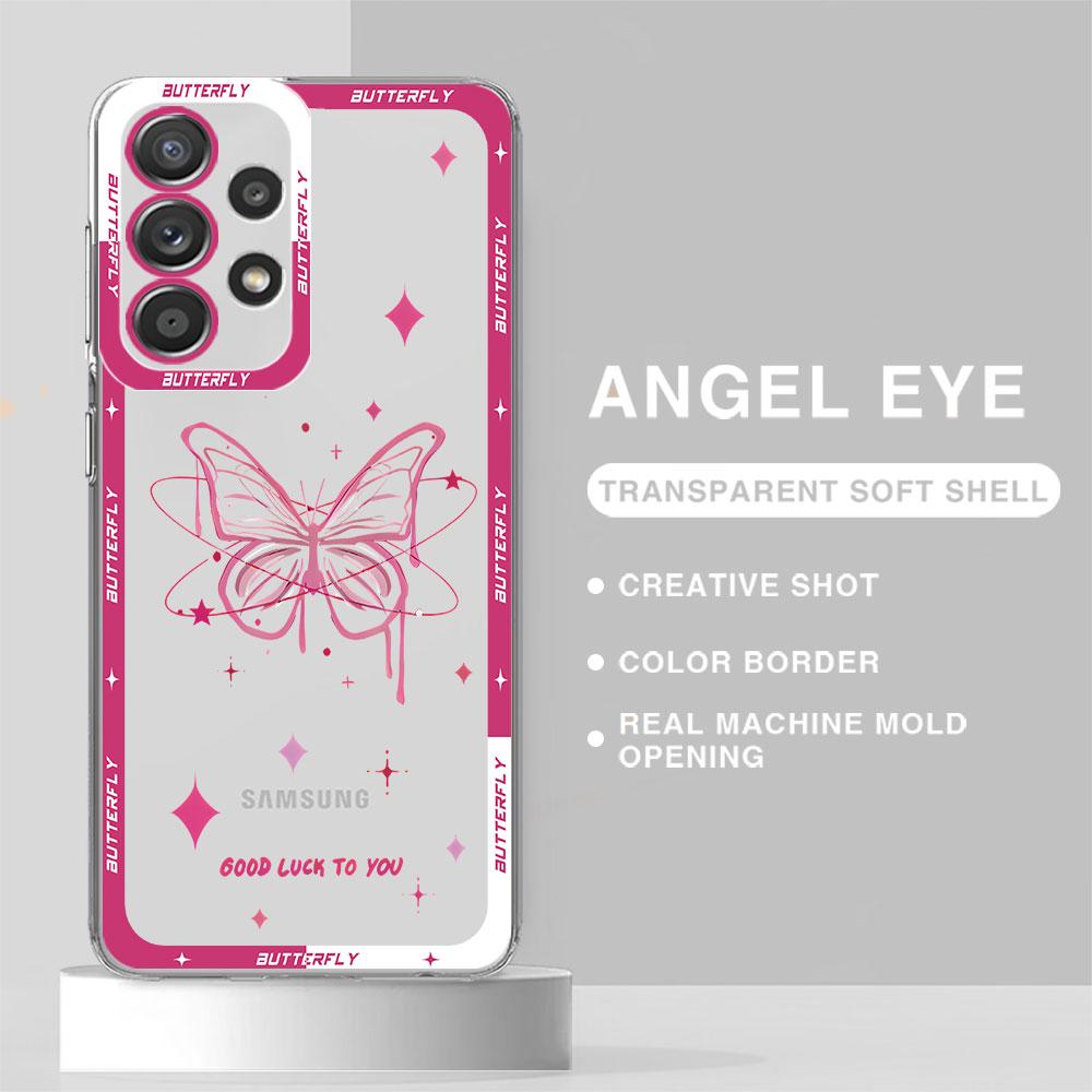 Capa Retro Butterfly Pattern Phone Case for Samsung Galaxy A23 A33 A24 A34 A13 A73 5G A14 4G A25 A54 A15 Cover Clear Silicone