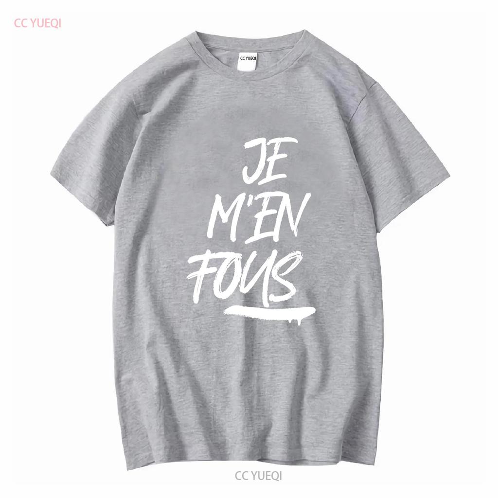 T Shirt je m'en fous zadig long or short sleeves vintage Washed homme Slightly fashion Stylish Top For Everyday Wear streetwear