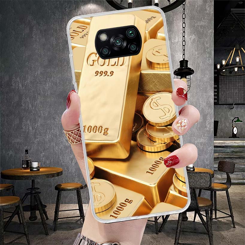 Fine Gold Pattern Printing Soft Phone Case For Xiaomi Poco X3 X4 Nfc X5 X6 X7 F7 Ultra F5 F6 Pro F4 Gt F3 M6 M3 M4 M5S X7Pro Fun