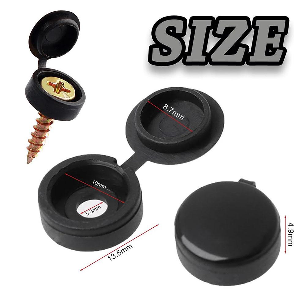 100pcs Hinged Screw Cover Caps, Flip Tops for Screw Protection(4 Colors)