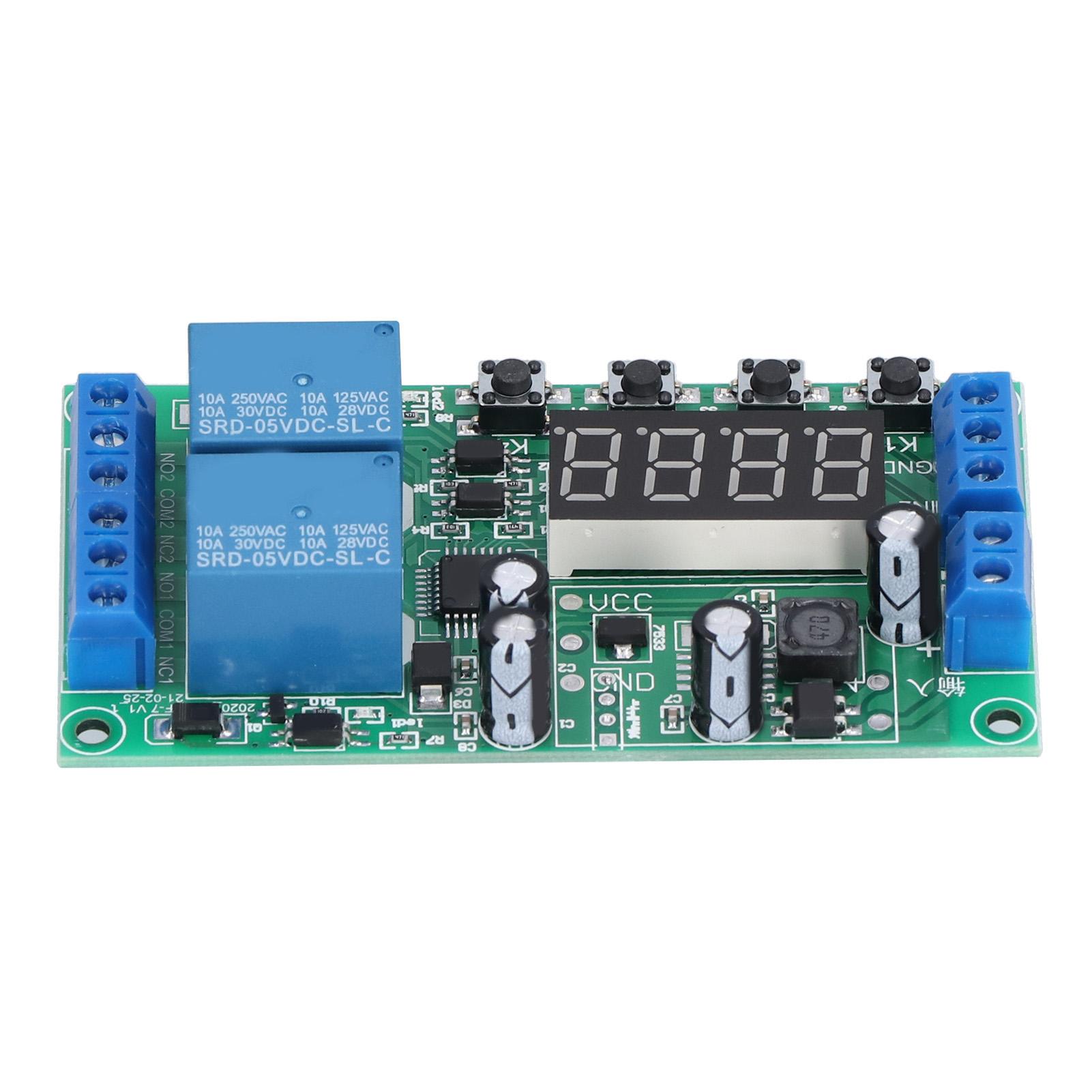 

Модуль реле затримки 2-канальний імпульсний тригер Цикл вимкнення живлення Таймер перемикач ланцюга YF‑7 7‑30 В постійного струму