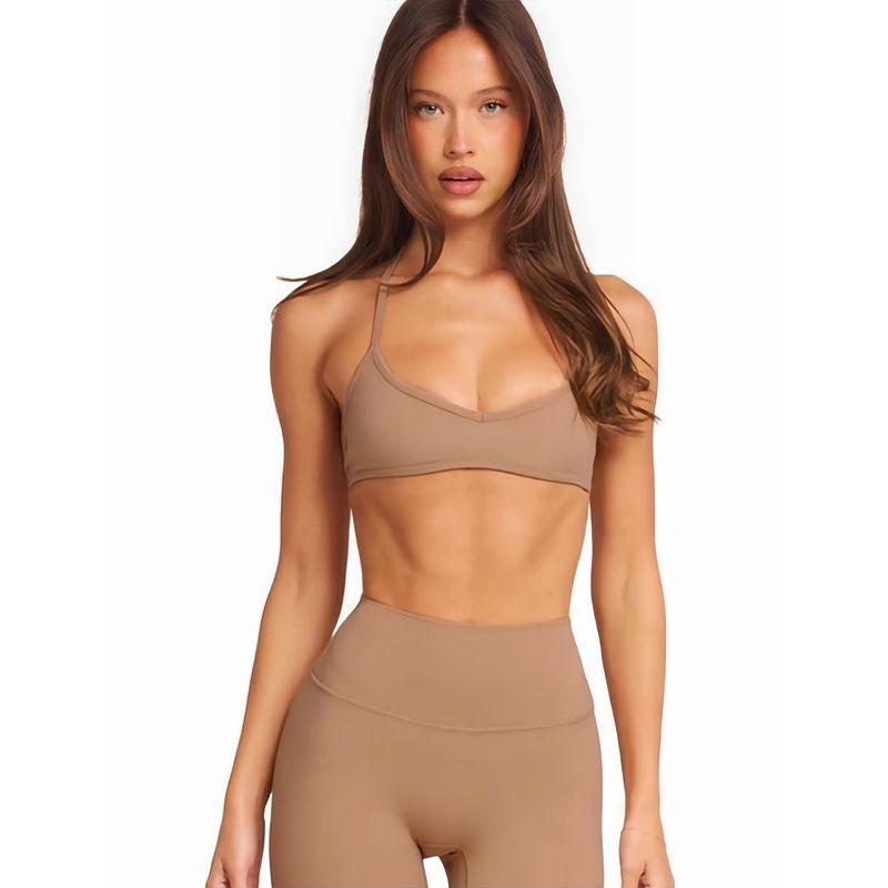 2025 Summer New Yoga Wear with Chest Pad Halterneck Sexy Women's Sports Bra Fitness Vest Beauty Back Underwear Quick-Drying