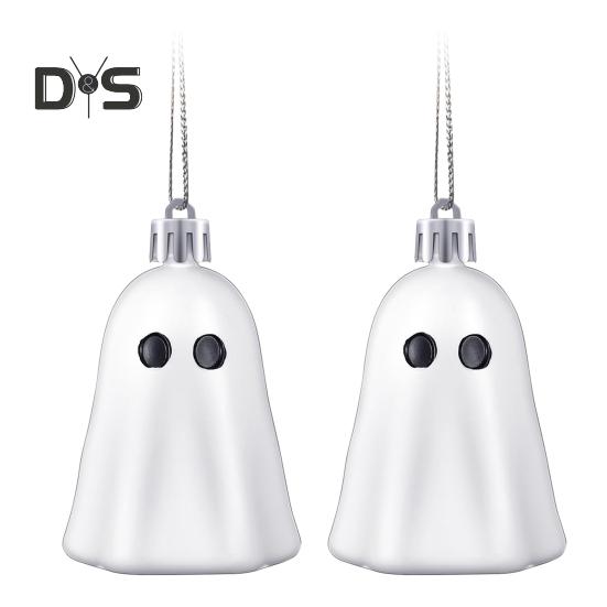 

1/2/4 шт., подвесные украшения в виде привидения на Хэллоуин, пластиковая мини-фигурка привидения, украшение для вечеринки на Хэллоуин для маленькой елки 2pcs