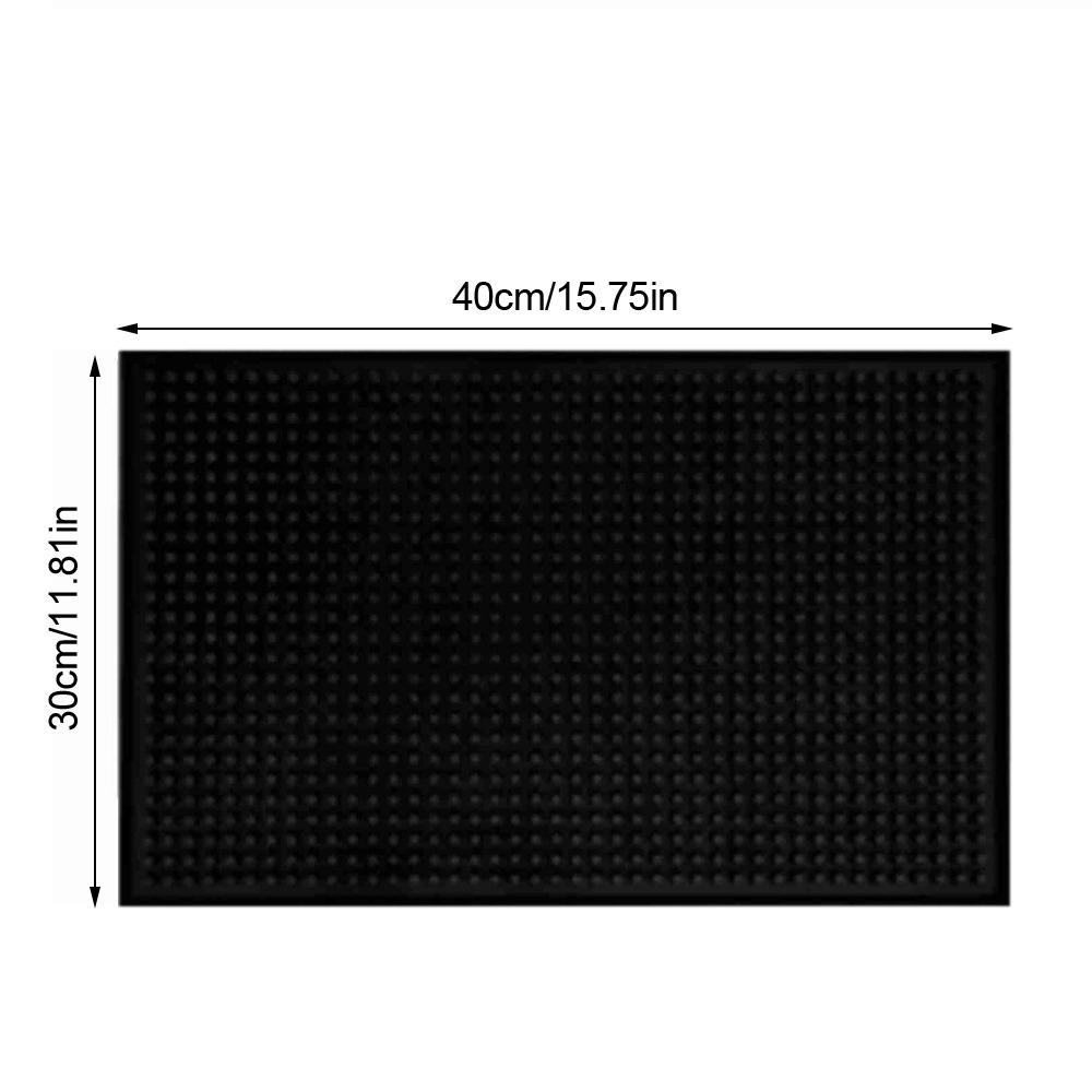 2pcs Black Draining Placemat Heat Resistant Bar Service Mat Professional Heat Insulation Pad Home