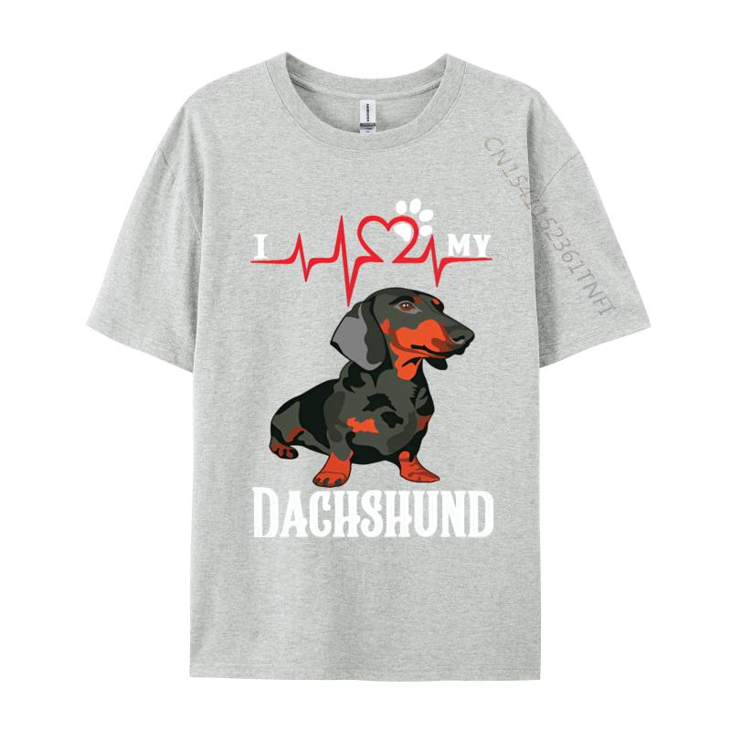 

I Love My Duchshund Vintage Tshirt Cotton Tops Tees for Men Party T Shirts 3D Style Fitted Printed Tshirt S