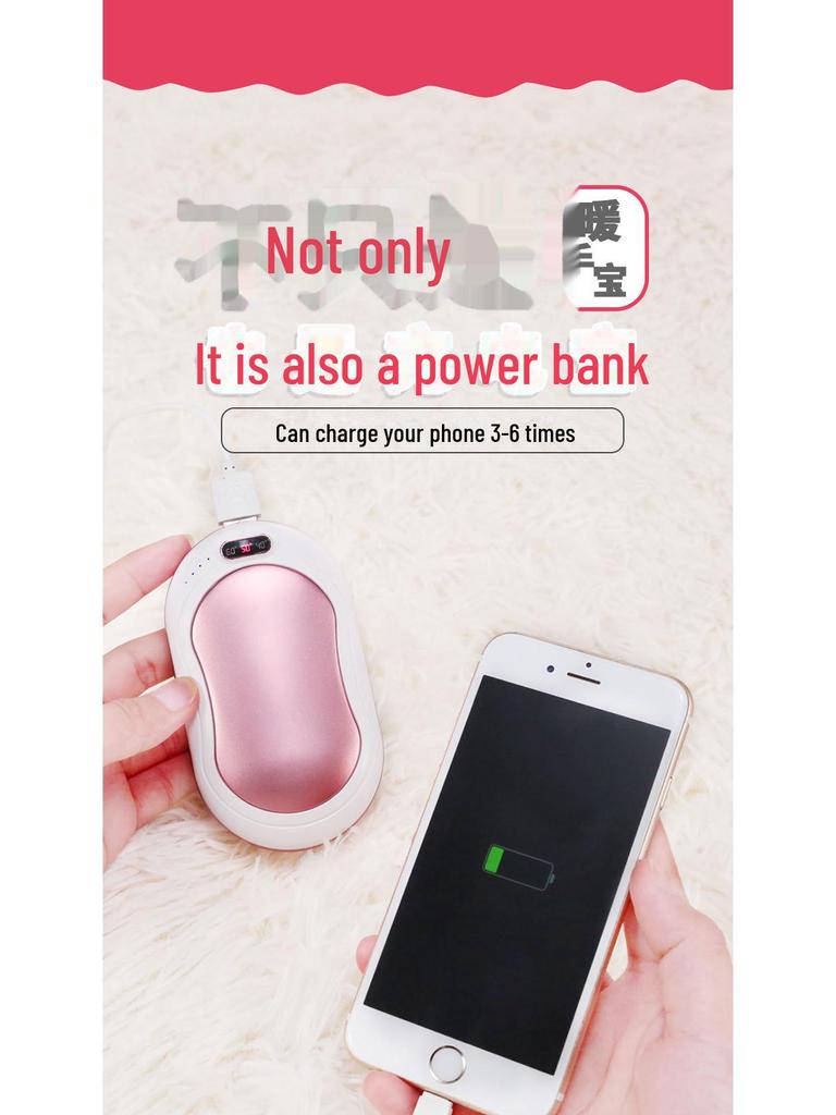 Dual-Function Hand Warmer & USB Power Bank with Heating & Vibration Massage