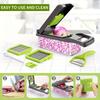 16-in-1 Vegetable Onion Chopper & Food Cutter   Semi-Automatic Chopping for Onions  Carrots  Potatoes  Garlic  Peppers  Kitchen Gadget