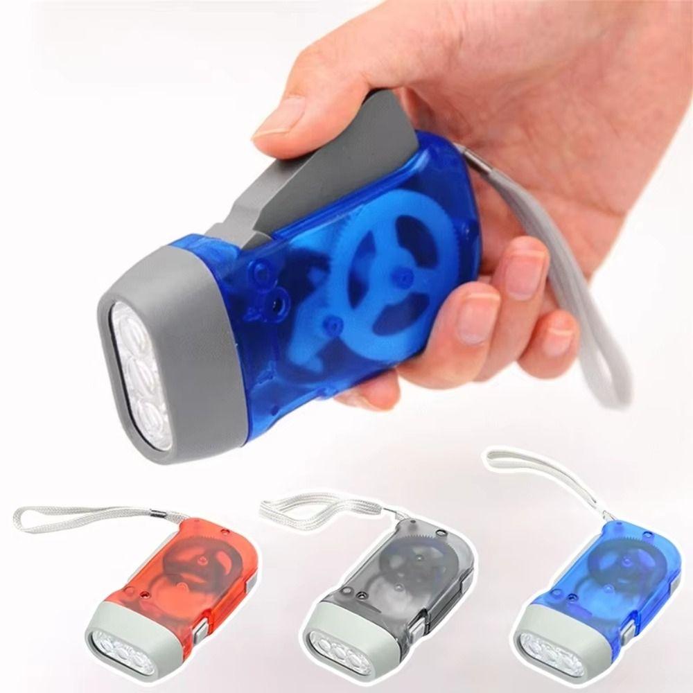 Hand Pressing LED Flashlight Rechargeable Energy Saving Charging Torch Solar Powered Portable Outdoor Camping Flashlight