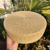 Summer Natural Wheat Straw Pillbox Hats Fedoras Women's Sun Hat Circle Concave Top Straw Beret Hat Church Derby Party Beach Hat