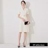 Aishangchen 2024 Women's White Slim Fit Summer Work Dress with Short Sleeves