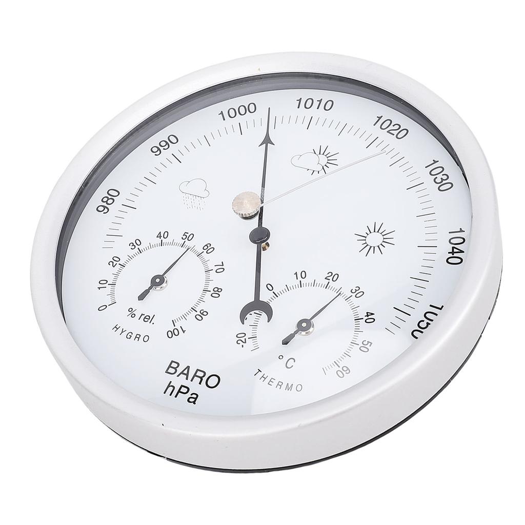 Round Weather Station Aluminum Alloy Mechanical Movement Wall Hanging Thermometer Barometer Hygrometer for Indoor