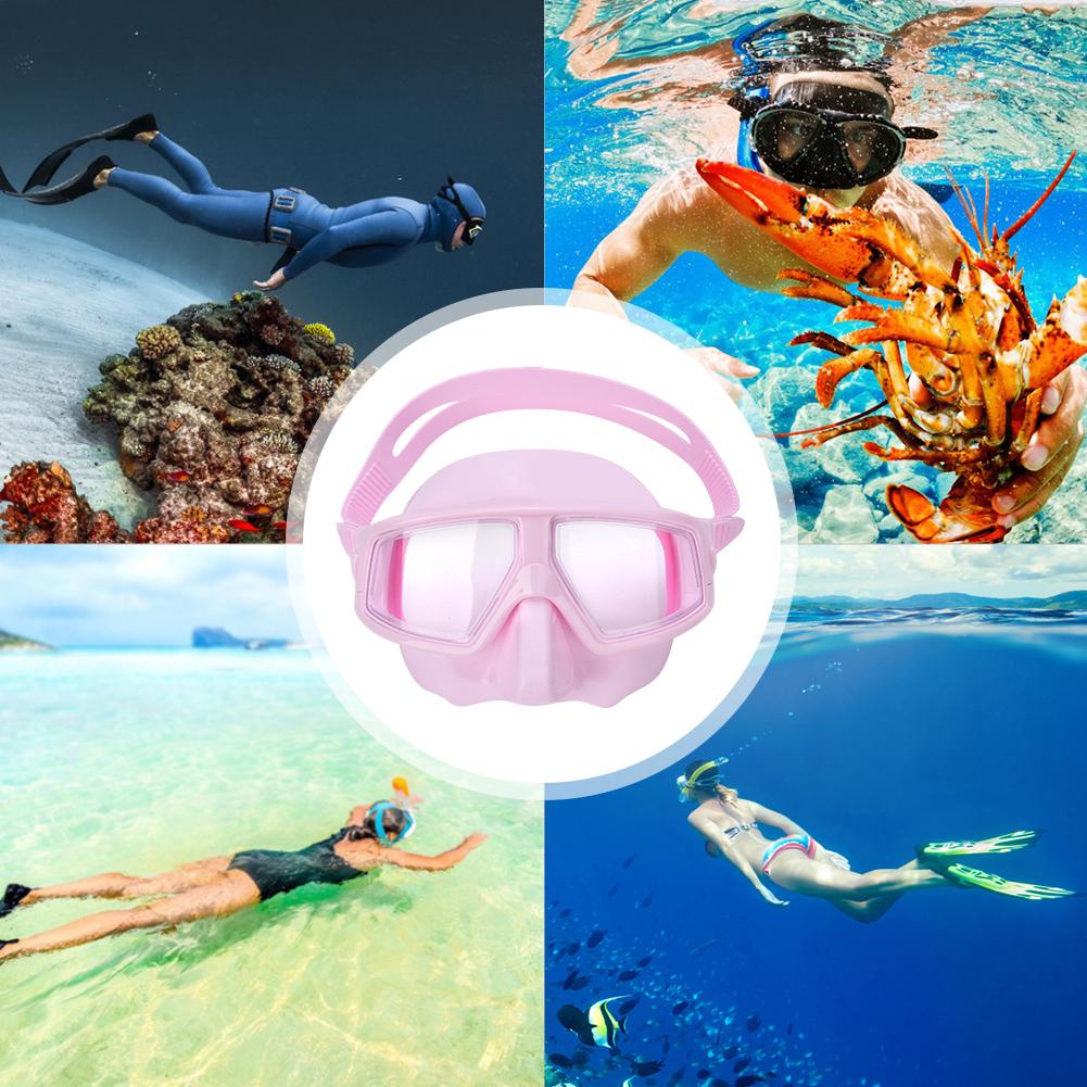 Professionelle Anti-Beschlag-Tauchmaske mit großer Sicht und geringem Volumen für Freitauchen, für Erwachsene, Männer und Frauen(Rosa