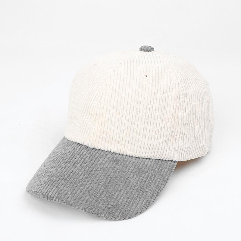Color Blocking Corduroy Baseball Caps for Unisex Couple Street Versatile Snapback Hats for Autumn Winter, Ideal Choice for Gifts