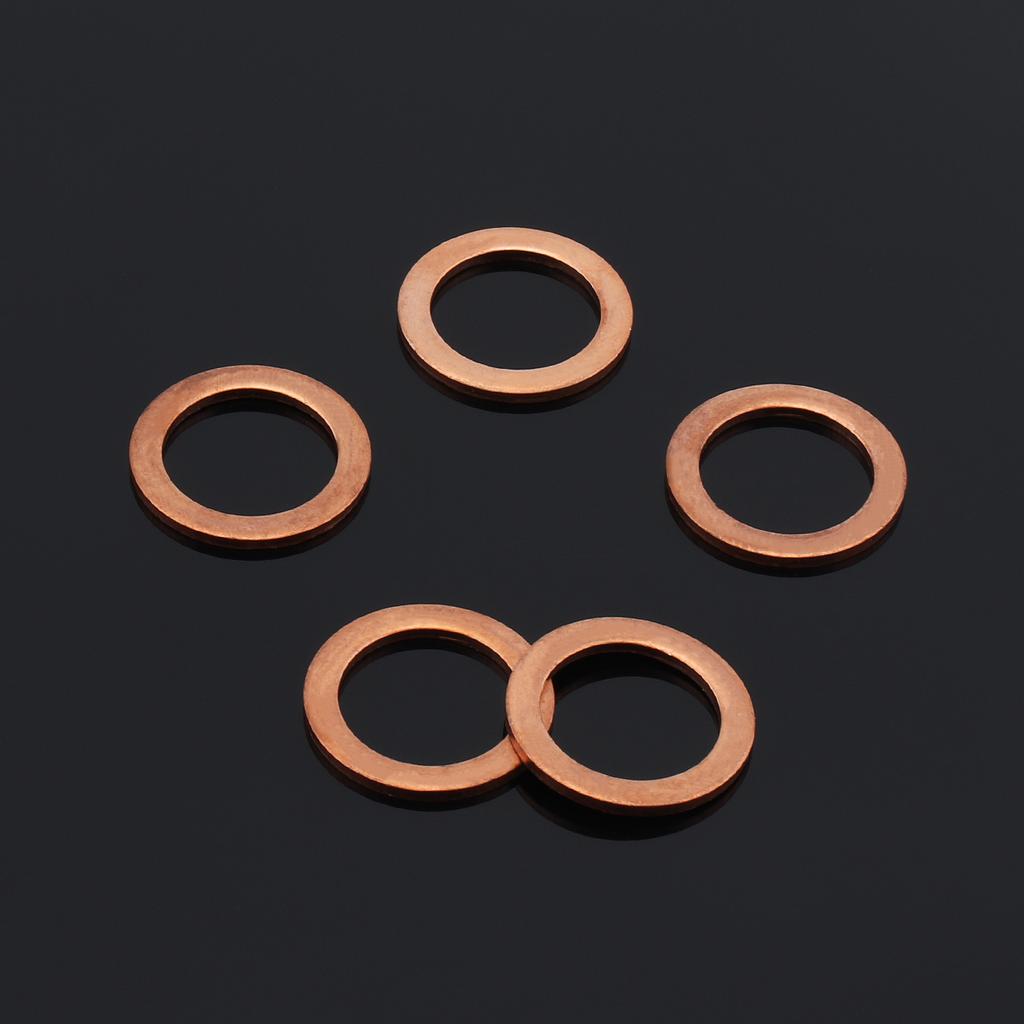 20pcs M14x1.5 Copper Oil Drain Plug Crush Washers Coolant Seal Circle Gasket Set
