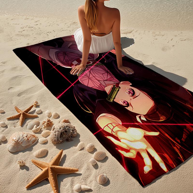 Anime Samurai Warrior's Journey Beach Towel, Super Soft Microfiber, Gift for Her/Him, Birthday, for Pool, Beach, Travel, Home Decor Fan gifts
