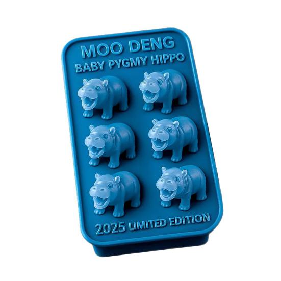 Hippo-shaped Ice Cube Mold Food Grade Silicone 6-Grids Ice Mould Collectible Ice Maker Drink Accessories