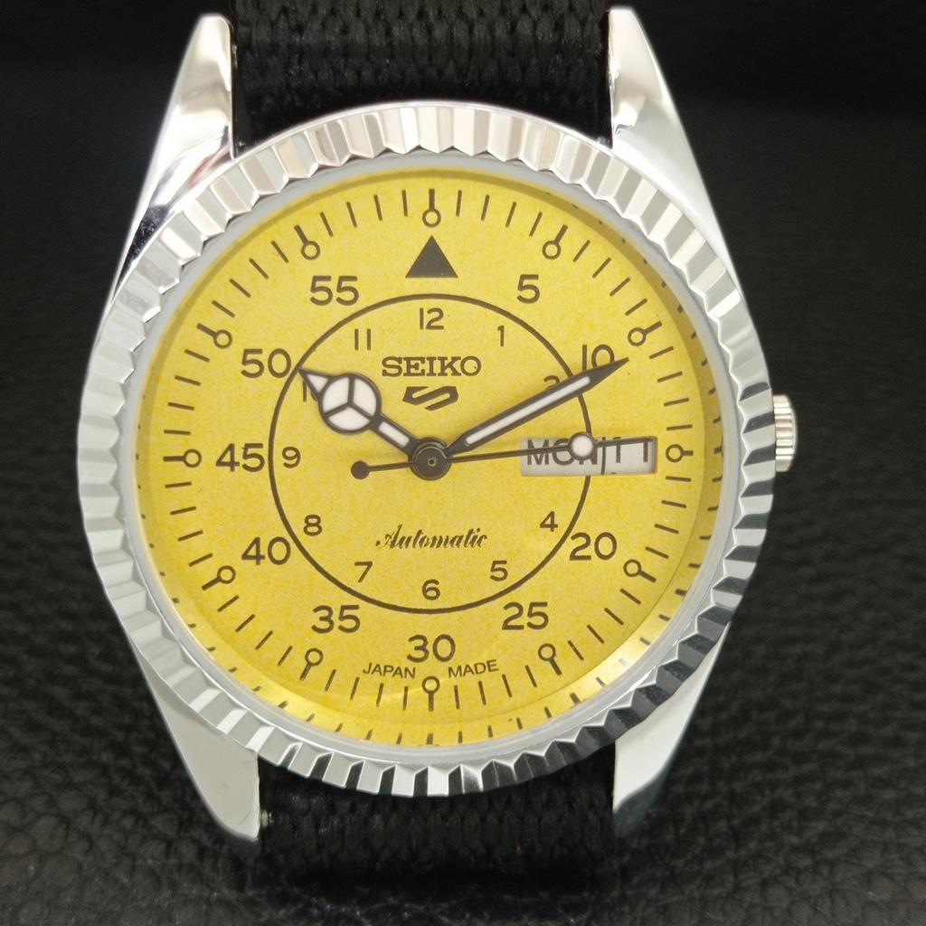 REFURBISHED SEIKO 5 AUTOMATIC 6309A VINTAGE JAPAN MENS YELLOW WATCH a442990-1