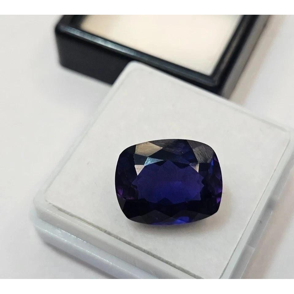 Blue Tanzanite & Stud Making 12+ Ct Cushion Cut Certified Fabulous Gemstone