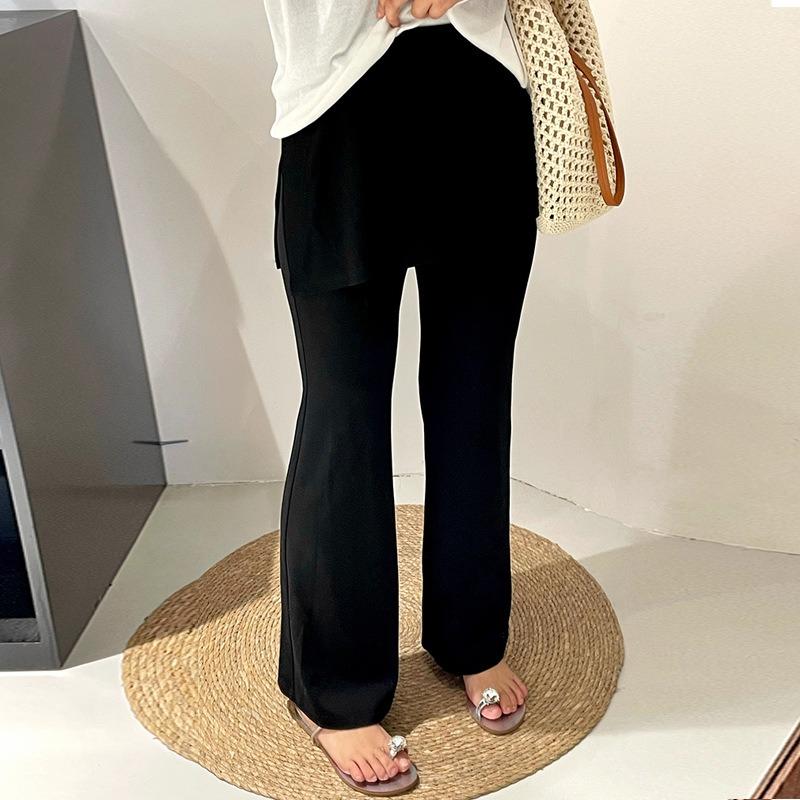 Women's Patchwork Curtain Summer High-waisted Slightly Flared Floor-length Pants