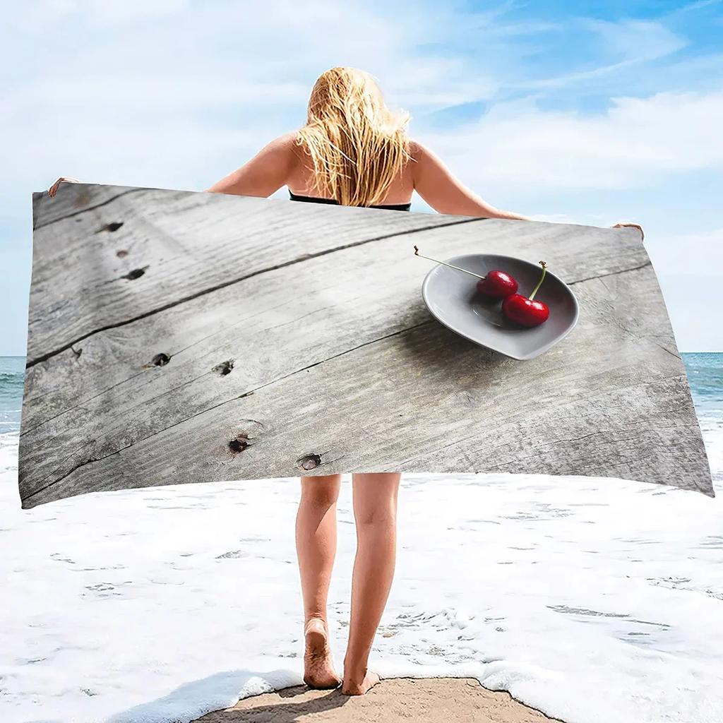 Red Cherry Beach Towels,Oversized Absorbent Lightweight Soft Blanket Towel,Quick Dry Sand Free Pool Towels for Beach Vacation